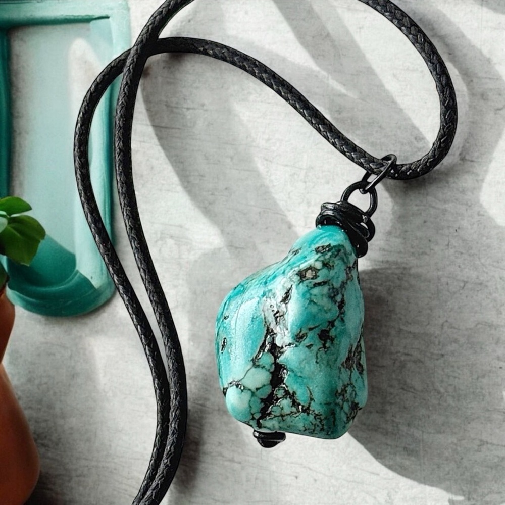 5 For $25💫Turquoise Magnesite Stone Chunk Nugget Pendant Necklace